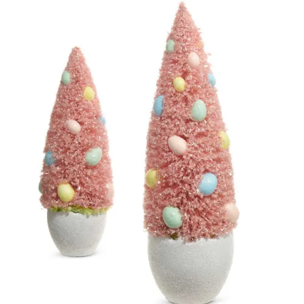 Table Decor^RAZ Potted Bottle Brush Tree With Egg Ornaments
