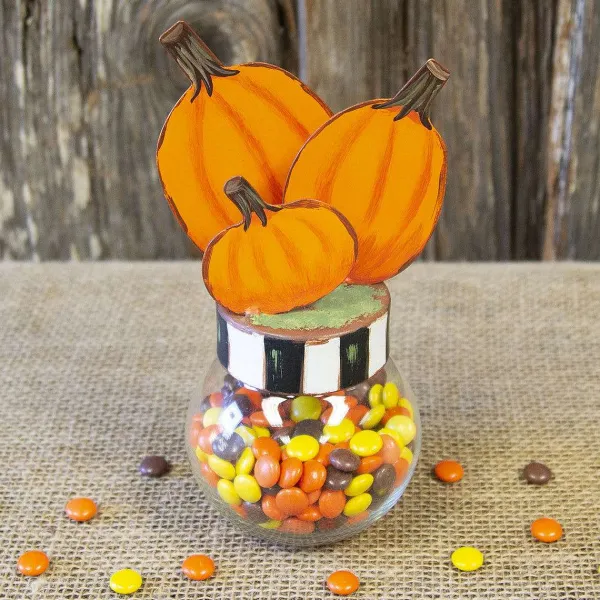 Table Decor^The Round Top Collection Pumpkin Bubble Jar