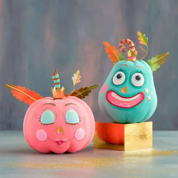 Figurines^Glitterville Pumpkin Pixies Display By , Small