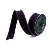 Ribbon^Farrisilk Purple And Black Luster Cord Ribbon, 1.5" X 10Yd
