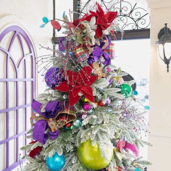 Mardi Gras^Farrisilk Purple Candy Apple Ball Ornament, 4"
