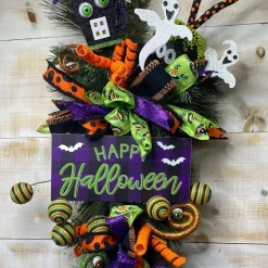 Signs^Craig Bachman Purple Check Happy Halloween Sign