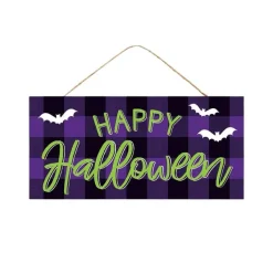Signs^Craig Bachman Purple Check Happy Halloween Sign