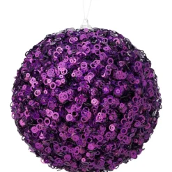 Mardi Gras^Regency Purple Glamour Sequin Ball Ornament