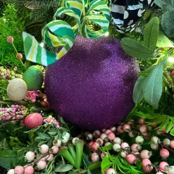 Ball Ornaments^Farrisilk Purple Glitter Ball Ornament, 8"
