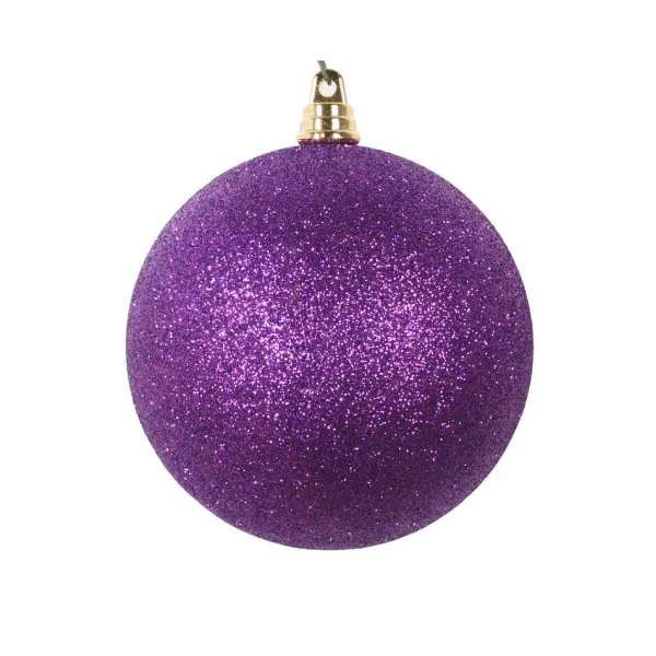 Mardi Gras^Farrisilk Purple Glitter Ball Ornament, 6"