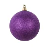 Mardi Gras^Farrisilk Purple Glitter Ball Ornament, 4"