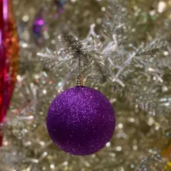 Ball Ornaments^Farrisilk Purple Glitter Ball Ornament, 6"