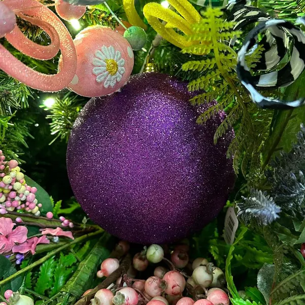 Ball Ornaments^Farrisilk Purple Glitter Ball Ornament, 6"