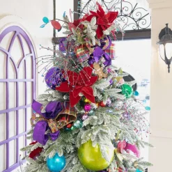 Mardi Gras^Farrisilk Purple Shiny Ball Ornament, 4"