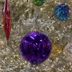 Ball Ornaments^Farrisilk Purple Shiny Ball Ornament, 6