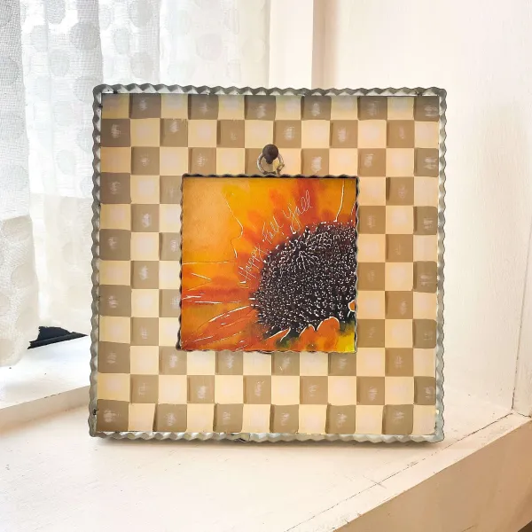 Table Decor^The Round Top Collection Putty Check Display Board