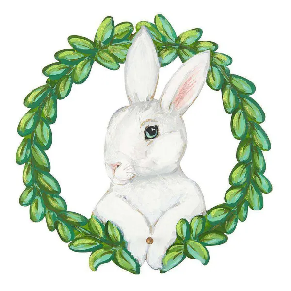 Wall Decor^The Round Top Collection Rabbit Wreath Gallery Art