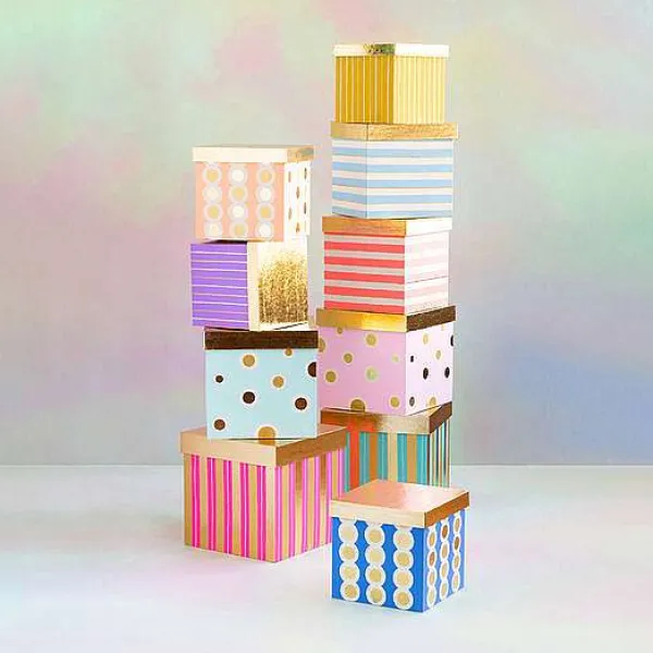 Figurines^Glitterville Rainbow Gilded Nesting Boxes Set By