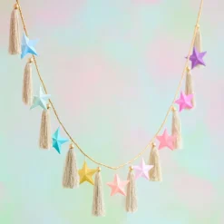 Garlands^Glitterville Rainbow Star Garland By