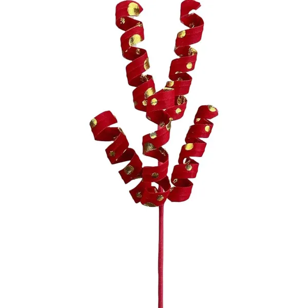 Picks^Liberty Floral Red And Gold Polka Dot Curly Pick
