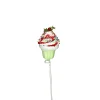 Picks^LIBERTY FLORAL Red And Green Chenille Cupcake Pick