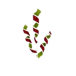 Sprays^Liberty Floral Red And Green Fabric Curly Spray