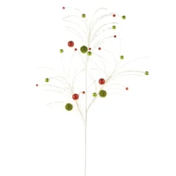 Floral^RAZ Red And Green Glitter Ball Spray