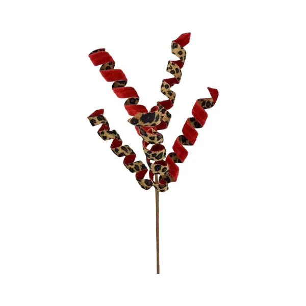 Picks^Liberty Floral Red And Leopard Frizzy Curly Pick