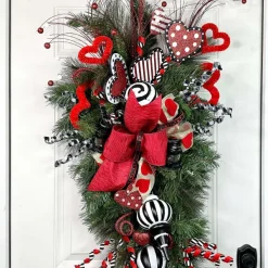 Floral^Liberty Floral Red And Striped Frizzy Curly Pick