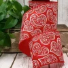Ribbon^D. Stevens Red And White Bandana Heart Ribbon 4" X 10Yds