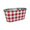 Decorative Containers^Craig Bachman Red And White Check Planter