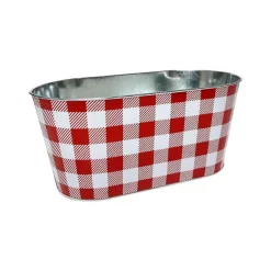 Decorative Containers^Craig Bachman Red And White Check Planter