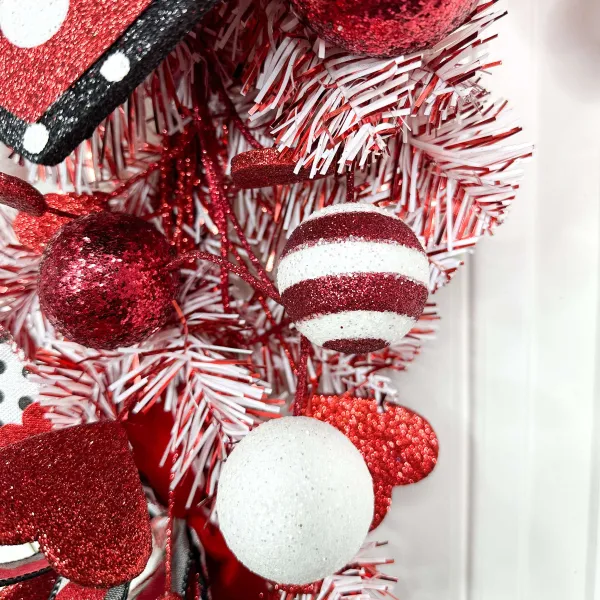 Wall Decor^Liberty Floral Red And White Garland, 6'