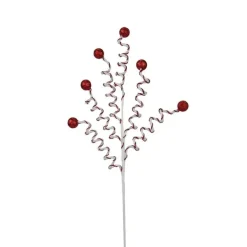 Floral^Craig Bachman Red And White Glitter Curl And Ball Spray