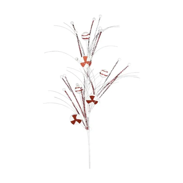 Sprays^Direct Export Co. Red And White Glitter Peppermint Grass Spray
