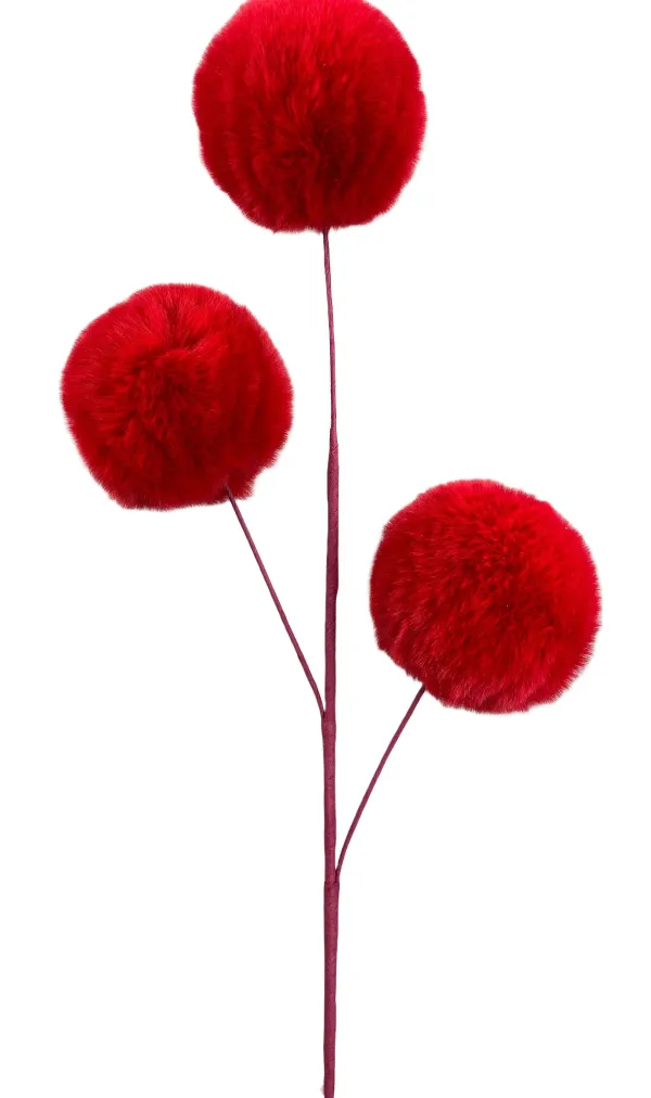 Floral^Liberty Floral Red Faux Fur Spray