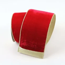 Ribbon^Farrisilk Red Flashy Velvet Ribbon, 2.5" X 10Yd