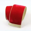Ribbon^Farrisilk Red Flashy Velvet Ribbon, 4" X 10Yd