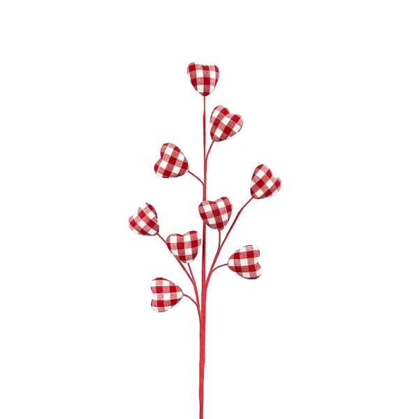 Sprays^Liberty Floral Red Gingham Heart Spray
