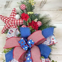 Floral^Liberty Floral Red Gingham Star Pick