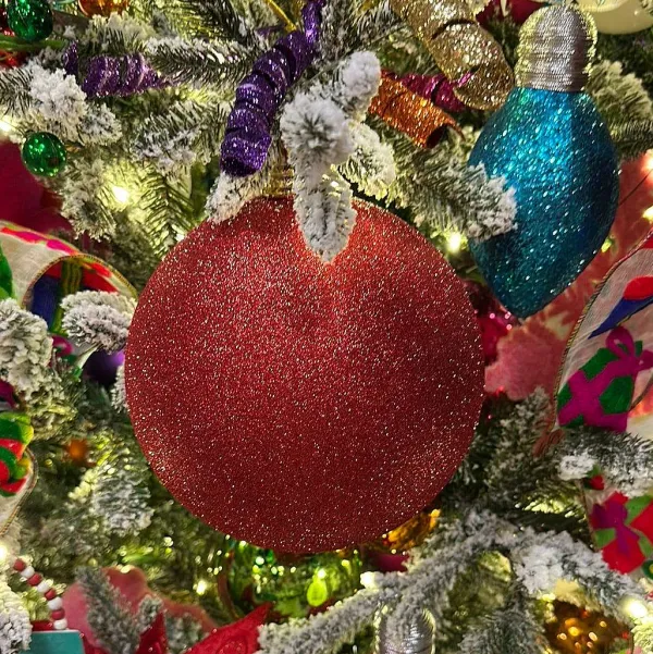 Ball Ornaments^Farrisilk Red Glitter Ball Ornament, 8"