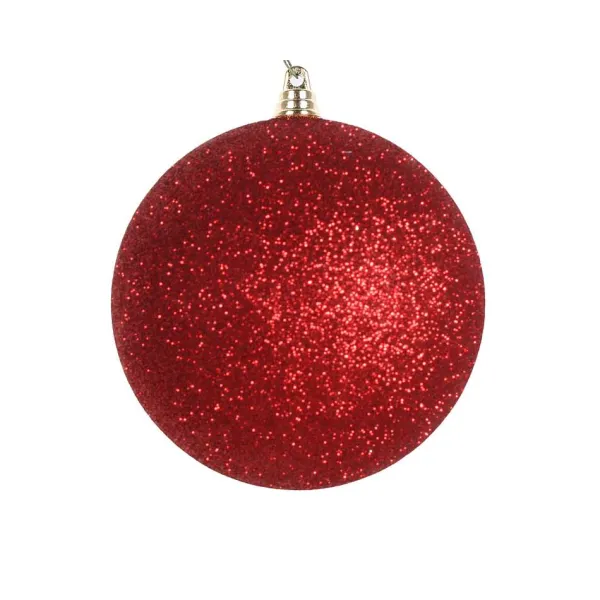 Ball Ornaments^Farrisilk Red Glitter Ball Ornament, 4"