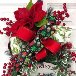 Picks^Mark Roberts Red Glitter Poinsettia Pick, 20''