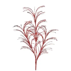Floral^Regency Red Glitter Sequin Pampas Grass Spray, 34"