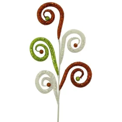 Sprays^Liberty Floral Red, Green, And White Curl Spray