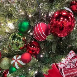 Garlands^RAZ Red, Green, White Ball Garland, 4'