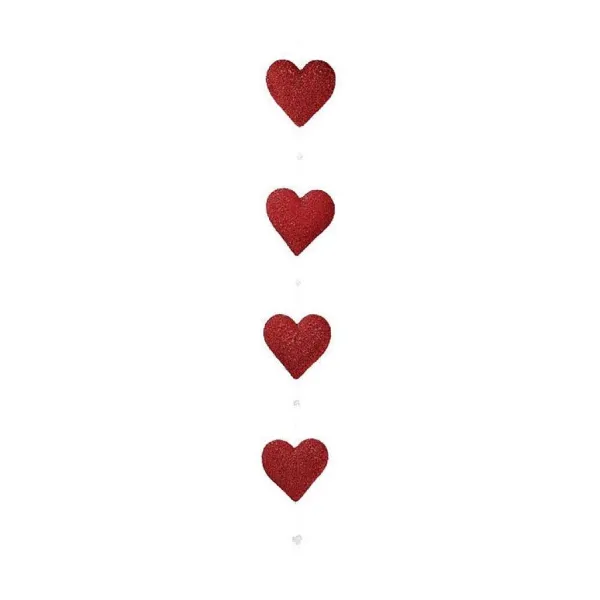 Garlands^Burton & Burton Red Hanging Heart Novelty Garland