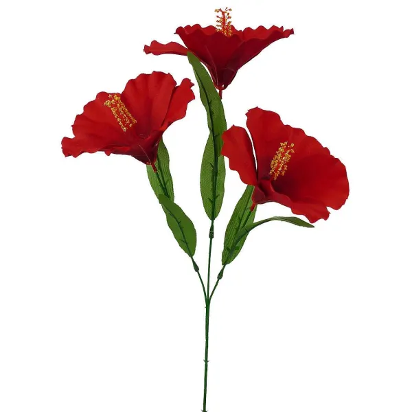 Floral Decor^Liberty Floral Red Hibiscus Spray, 27"