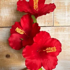 Floral Decor^Liberty Floral Red Hibiscus Spray, 27