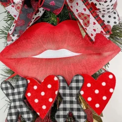 Table Decor^Craig Bachman Red Metal Embossed Lips