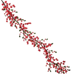 Floral^Regency Red Mixed Berry Leaf Garland, 48"