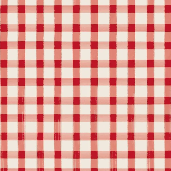Kitchen & Dining^Hester & Cook Red Painted Check Cocktail Napkin Set