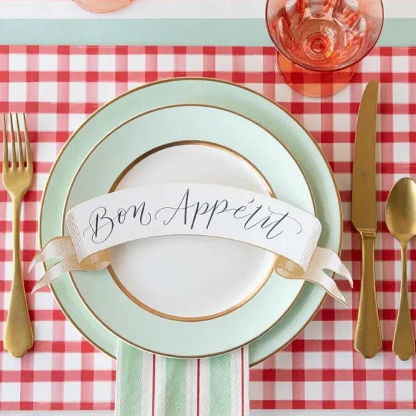 Kitchen & Dining^Hester & Cook Red Painted Check Placemat Sheets