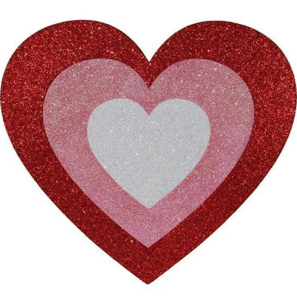 Signs^Craig Bachman Red, Pink, And White Glittered Heart